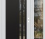 Modern Steel Front Door Diamond C6 48" x 80" white/white clear Glass Panel black LHI with Sidelite clear Glass
