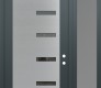 Modern Steel Front Door Diamond C8 48" x 96" anthracite/anthracite mirrored Glass Panel stainless steel LHI with Sidelite and Transom frosted Glass