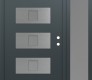Modern Steel Front Door Diamond D8 50" x 80" anthracite/anthracite frosted Glass Panel stainless steel LHI with Sidelite frosted Glass