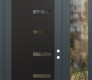Modern Steel Front Door Diamond C8 50" x 96" anthracite/anthracite clear Glass Panel black LHI with Sidelite and Transom clear Glass