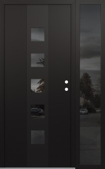 DIAMOND A13 50" X 80" BLACK/BLACK MIRRORED GLASS PANEL BLACK LHI WITH SIDELITE MIRRORED GLASS