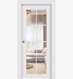 Smart Pro 8 Lite Clear Vetro Polar White Pocket doors