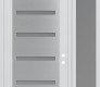 Modern Steel Front Door Diamond C7 52" x 96" white/white frosted Glass Panel stainless steel LHI with Sidelite and Transom frosted Glass