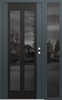 Diamond C14 48" x 80" anthracite/anthracite mirrored Glass Panel black LHI with Sidelite mirrored Glass