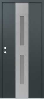 DIAMOND A6 36" X 80" ANTHRACITE/ANTHRACITE FROSTED GLASS PANEL STAINLESS STEEL RHI