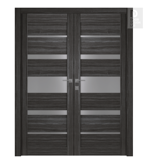 Kina Vetro Gray Oak Double doors