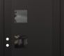 Modern Steel Front Door Diamond C5 36" x 96" black/black mirrored Glass Panel black RHI with Transom mirrored Glass