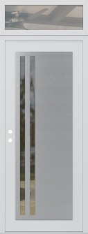 Diamond C6 36" x 96" white/white clear Glass Panel stainless steel RHI with Transom clear Glass