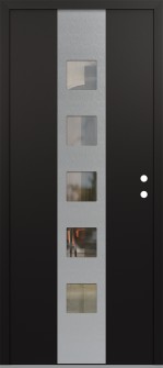 DIAMOND A13 36" X 80" BLACK/BLACK CLEAR GLASS PANEL STAINLESS STEEL LHI