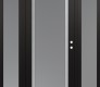 Modern Steel Front Door Diamond C1 68" x 80" black/white frosted Glass Panel stainless steel LHI with 2 Sidelites frosted Glass