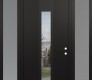 DIAMOND A1 64" X 96" BLACK/BLACK CLEAR GLASS PANEL BLACK RHI WITH 2 SIDELITES AND TRANSOM FROSTED GLASS