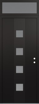 DIAMOND A12 36" X 96" BLACK/WHITE FROSTED GLASS PANEL BLACK LHI WITH TRANSOM FROSTED GLASS