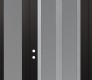 Modern Steel Front Door Diamond C14 50" x 96" black/white frosted Glass Panel stainless steel RHI with Sidelite and Transom frosted Glass