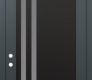 Modern Steel Front Door Diamond C6 36" x 96" anthracite/anthracite frosted Glass Panel black RHI with Transom mirrored Glass