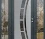Modern Steel Front Door Diamond C12 68" x 80" anthracite/anthracite mirrored Glass Panel stainless steel LHI with 2 Sidelites clear Glass