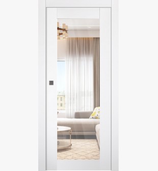 Smart Pro 207 Clear Vetro Polar White Pocket doors