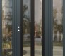 Modern Steel Front Door Diamond C14 68" x 80" anthracite/anthracite clear Glass Panel black RHI with 2 Sidelites clear Glass