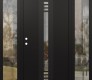 Modern Steel Front Door DIAMOND A5 60" X 80" BLACK/BLACK CLEAR GLASS PANEL BLACK RHI WITH 2 SIDELITES CLEAR GLASS