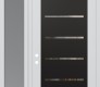 Modern Steel Front Door Diamond C11 48" x 96" white/white clear Glass Panel black RHI with Sidelite and Transom frosted Glass