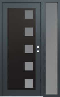 Diamond C5 50" x 80" anthracite/anthracite frosted Glass Panel black LHI with Sidelite frosted Glass