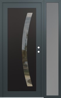 Diamond C4 48" x 80" anthracite/anthracite clear Glass Panel black LHI with Sidelite frosted Glass