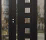 Modern Steel Front Door Diamond C3 60" x 80" black/black clear Glass Panel black RHI with 2 Sidelites clear Glass