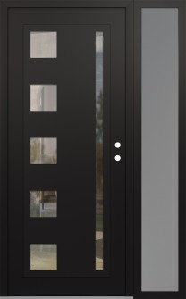 Diamond C3 52" x 80" black/black clear Glass Panel black LHI with Sidelite frosted Glass