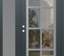Modern Steel Front Door Diamond C16 52" x 80" anthracite/anthracite clear Glass Panel stainless steel RHI with Sidelite frosted Glass