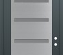 Modern Steel Front Door Diamond C7 36" x 96" anthracite/anthracite frosted Glass Panel stainless steel LHI with Transom mirrored Glass