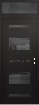 Diamond C10 36" x 96" black/black mirrored Glass Panel black LHI with Transom mirrored Glass