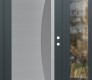 Modern Steel Front Door Diamond C13 48" x 80" anthracite/anthracite frosted Glass Panel stainless steel LHI with Sidelite clear Glass