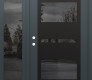 Modern Steel Front Door Diamond C10 52" x 80" anthracite/anthracite mirrored Glass Panel black RHI with Sidelite mirrored Glass