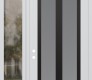 Modern Steel Front Door Diamond C14 50" x 96" white/white frosted Glass Panel black RHI with Sidelite and Transom clear Glass