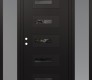 Modern Steel Front Door Diamond D6 60" x 80" black/black mirrored Glass Panel black RHI with 2 Sidelites frosted Glass