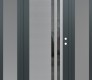 Modern Steel Front Door Diamond C6 68" x 80" anthracite/anthracite mirrored Glass Panel stainless steel LHI with 2 Sidelites frosted Glass
