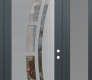 Modern Steel Front Door Diamond C12 48" x 96" anthracite/anthracite clear Glass Panel stainless steel LHI with Sidelite and Transom frosted Glass