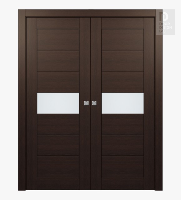 Edna Vetro Veralinga Oak Modern Interior Double Pocket Doors by Belldinni