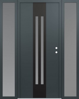 DIAMOND A8 68" X 80" ANTHRACITE/ANTHRACITE FROSTED GLASS PANEL BLACK LHI WITH 2 SIDELITES FROSTED GLASS