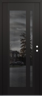 Diamond C15 36" x 80" black/black mirrored Glass Panel black LHI