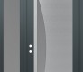 Modern Steel Front Door Diamond C13 48" x 96" anthracite/anthracite frosted Glass Panel stainless steel RHI with Sidelite and Transom frosted Glass