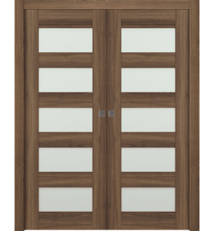 Avon 07-07 Vetro Pecan Nutwood Double pocket doors