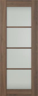 DOOR SLAB AVON 4 LITE VETRO PECAN NUTWOOD 28" X 96" X 1 3/4"