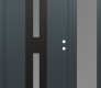 Modern Steel Front Door DIAMOND A6 52" X 80" ANTHRACITE/ANTHRACITE FROSTED GLASS PANEL BLACK LHI WITH SIDELITE FROSTED GLASS