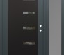 Modern Steel Front Door Diamond C8 52" x 80" anthracite/anthracite clear Glass Panel black LHI with Sidelite frosted Glass