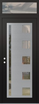 Diamond C3 36" x 96" black/black clear Glass Panel stainless steel RHI with Transom clear Glass