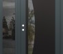 Modern Steel Front Door Diamond C13 48" x 80" anthracite/anthracite clear Glass Panel black RHI with Sidelite mirrored Glass