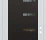 Modern Steel Front Door Diamond C8 36" x 96" white/white clear Glass Panel black LHI with Transom clear Glass