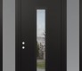 DIAMOND A11 64" X 96" BLACK/BLACK CLEAR GLASS PANEL BLACK LHI WITH 2 SIDELITES AND TRANSOM FROSTED GLASS