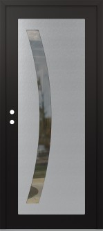 Diamond C4 36" x 80" black/black clear Glass Panel stainless steel RHI