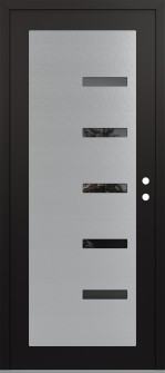 Diamond C8 36" x 80" black/black mirrored Glass Panel stainless steel LHI